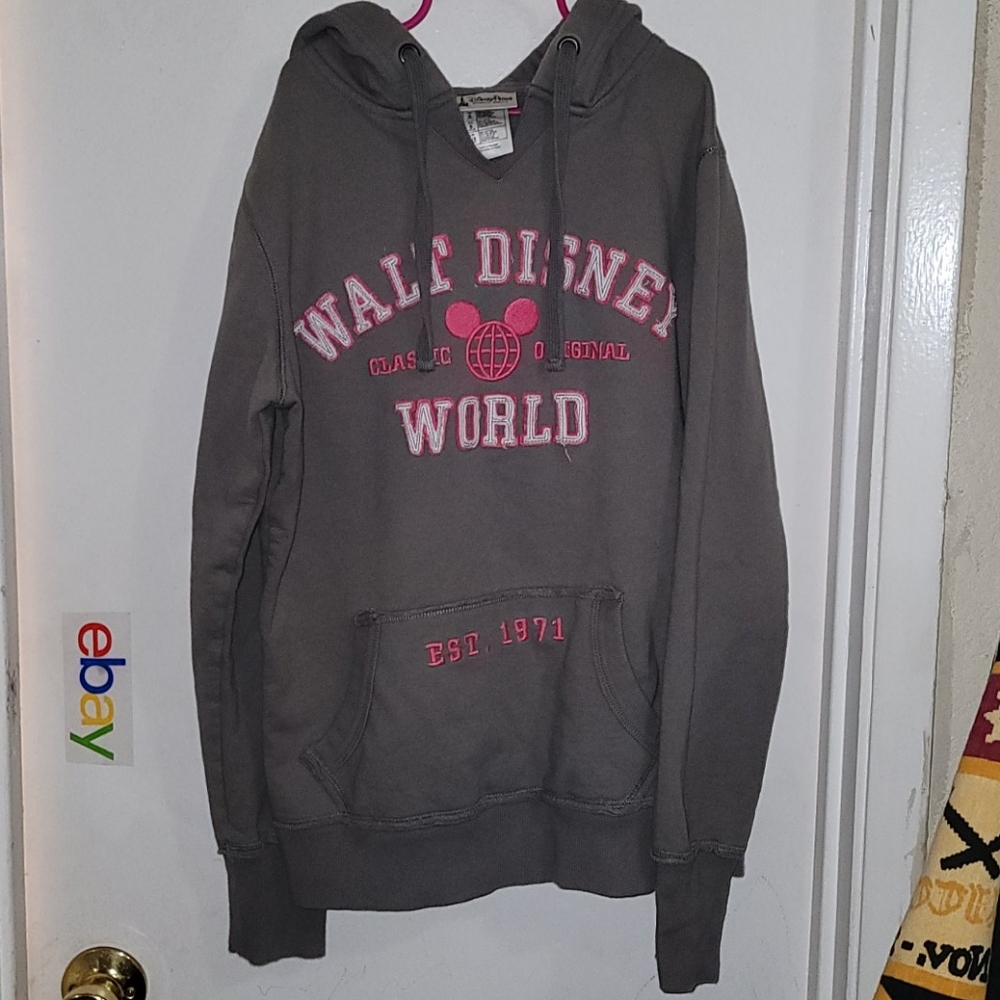 Walt disney world hoodie gray pink Disneyland Trip Pocket